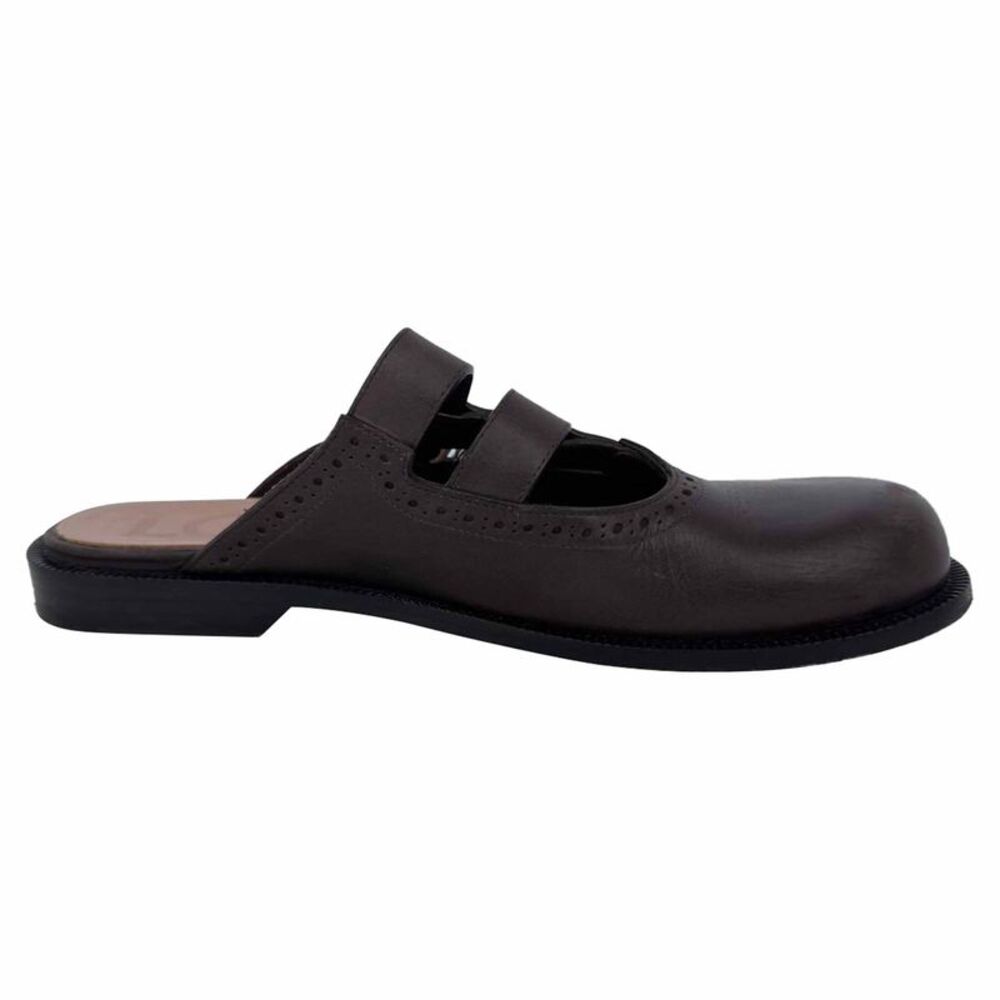 Loewe Campo Mary Jane Mules in Brown Leather